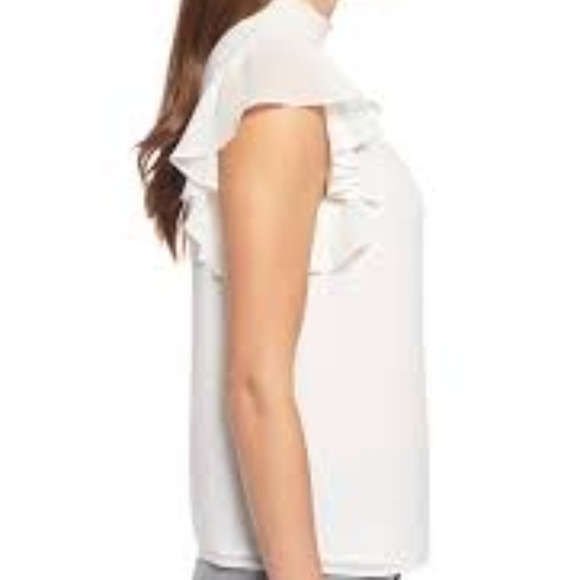 1 STATE Flutter Sleeve Smocked Neck Blouse - Picture 3 of 7